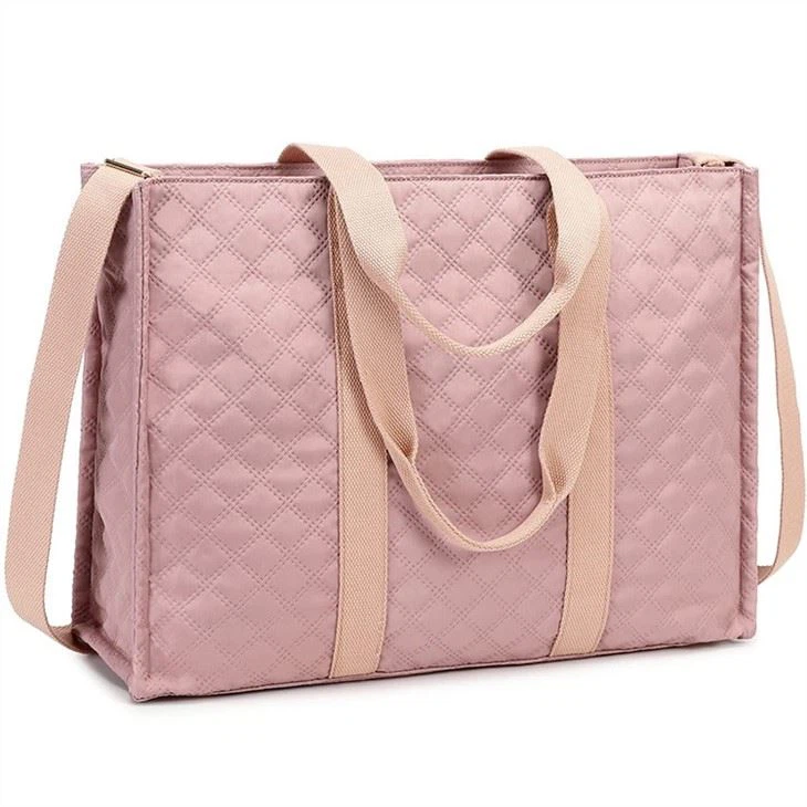 large pink tote bag